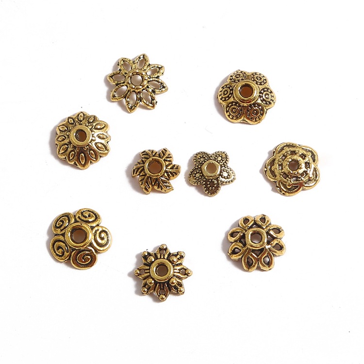 Diy Jewelry Accessories, Antique Gold Retro Alloy Flower Holder, Hat, Silver Bracelet