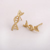 E-commerce Popular Jewelry New Fashion Rotating Irregular Dna Earrings Direct Supply