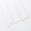 Golden European and American Fashion Stainless Steel Wave Necklace Women's Pendant