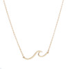 Golden European and American Fashion Stainless Steel Wave Necklace Women's Pendant