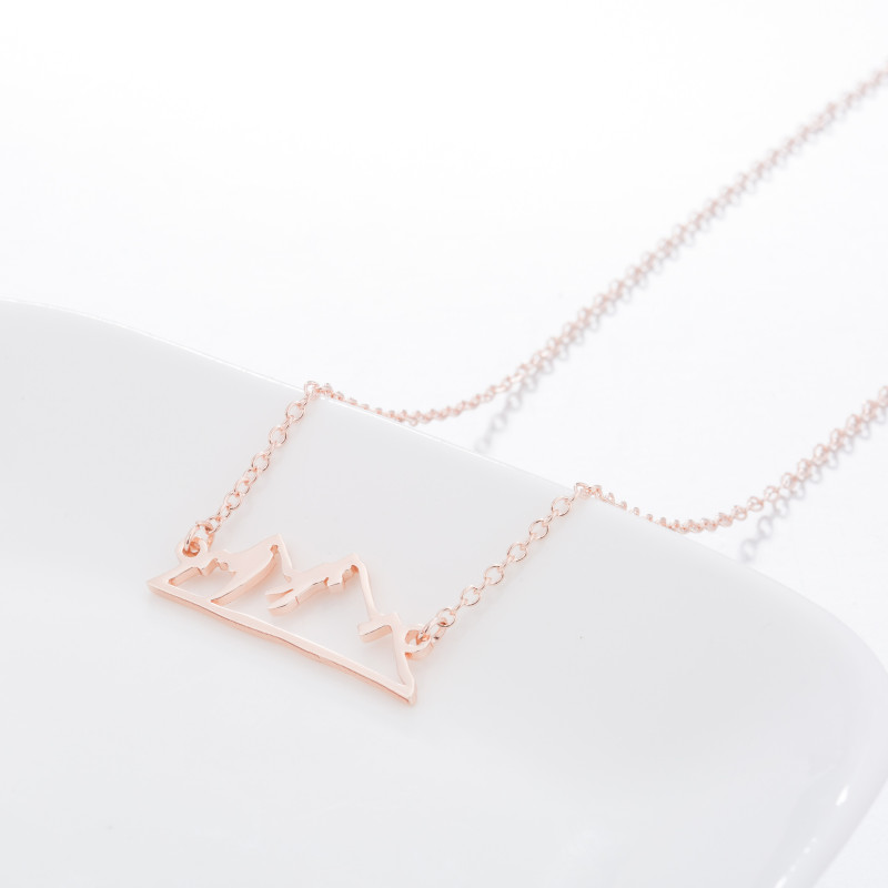 Sweet New Fashionable Mountain Peak Personality Hollow Snow Ins Necklace Simple Jewelry