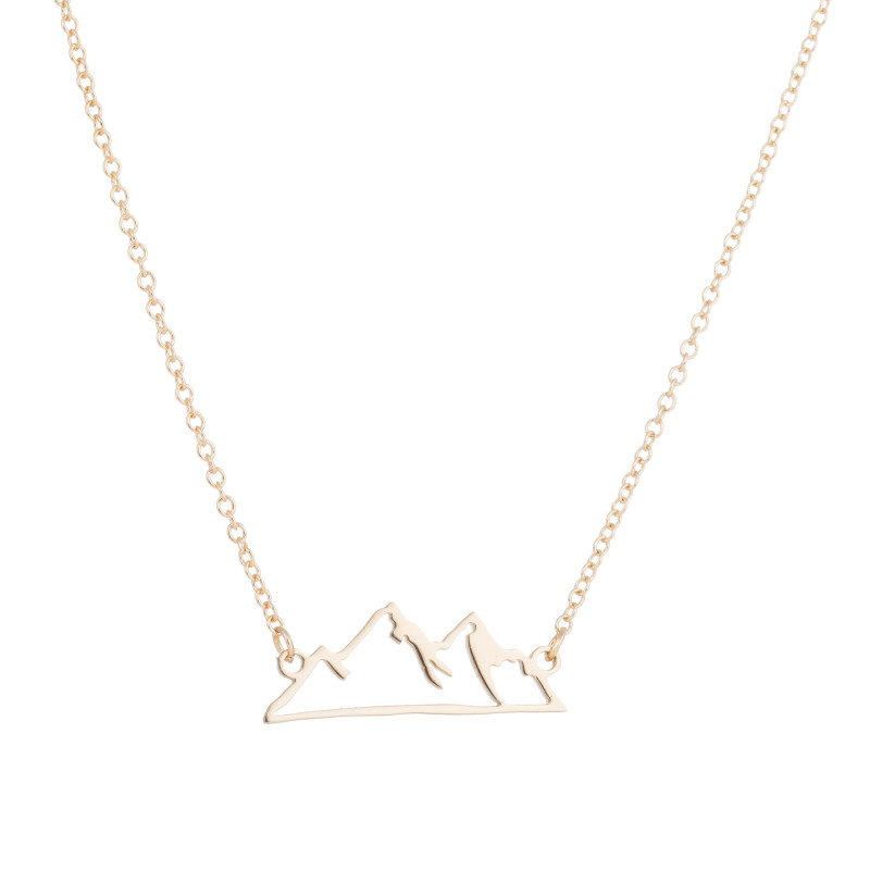 Sweet New Fashionable Mountain Peak Personality Hollow Snow Ins Necklace Simple Jewelry