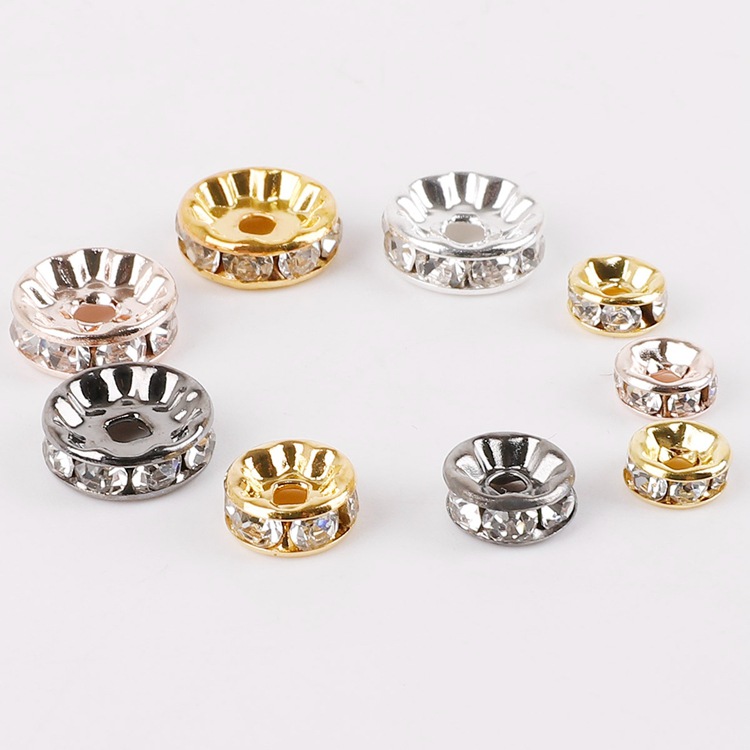 6-12mm Copper Colored Diamond Ring Handmade Diy Beads Material Accessories Spacer Bead