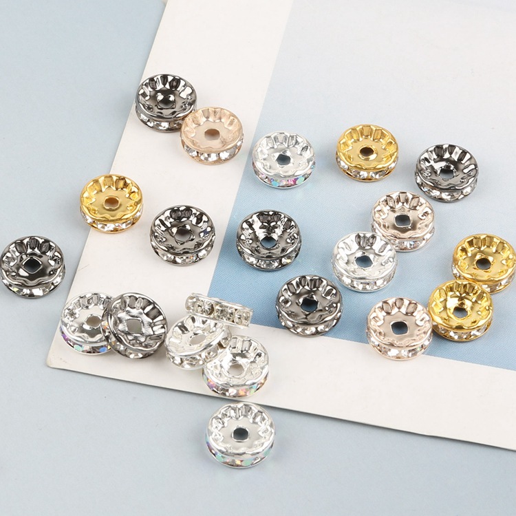 6-12mm Copper Colored Diamond Ring Handmade Diy Beads Material Accessories Spacer Bead