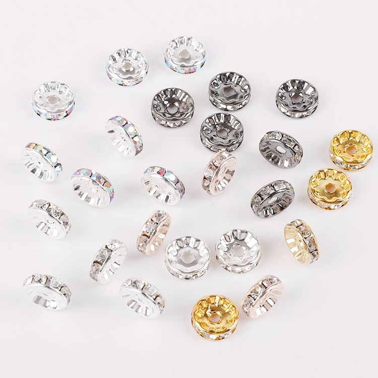 6-12mm Copper Colored Diamond Ring Handmade Diy Beads Material Accessories Spacer Bead