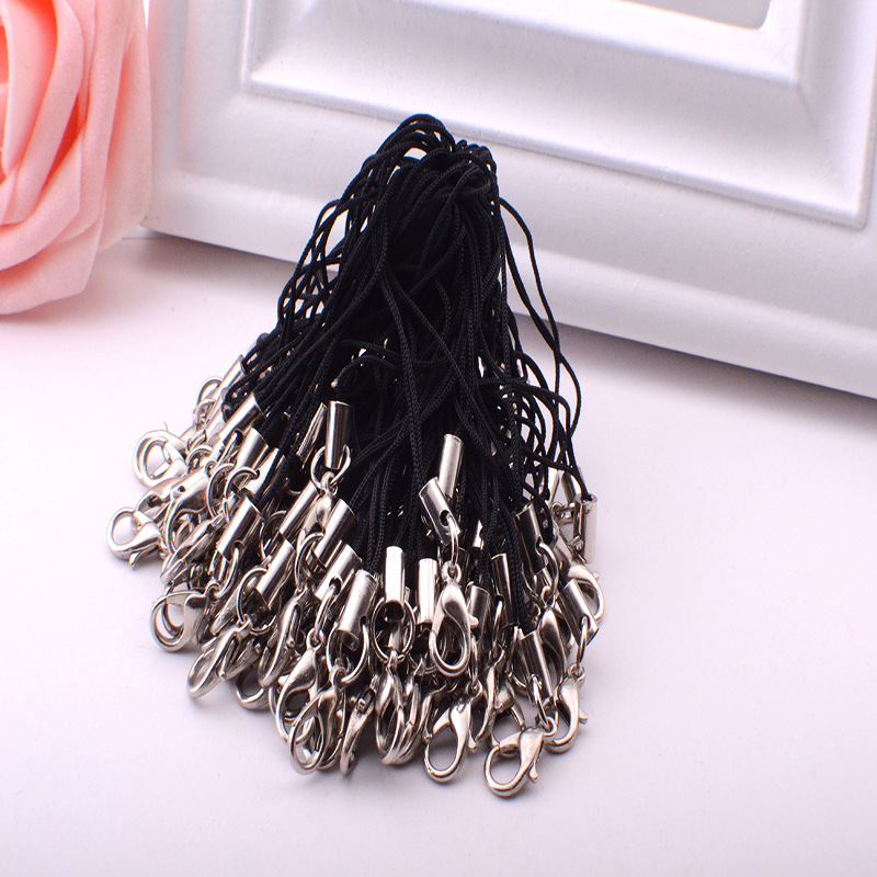 Direct Sales Black Line Lobster Clasp Mobile Phone Rope Pendant Lanyard Hook Can Be