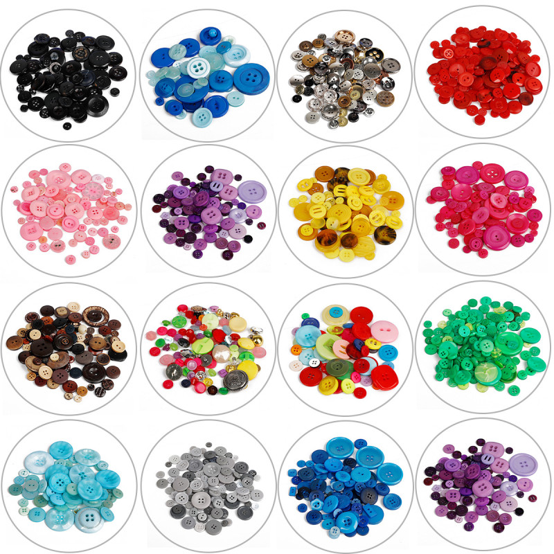 Mixed Buttons, Resin Children's Diy Stickers, Toddlers' Handmade Flowers, Color Sticky