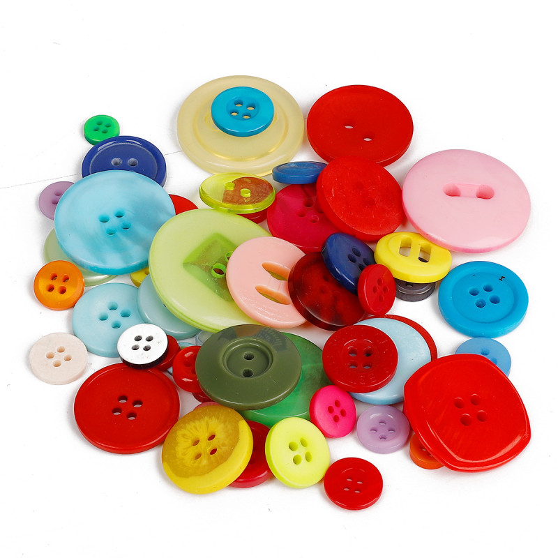 Mixed Buttons, Resin Children's Diy Stickers, Toddlers' Handmade Flowers, Color Sticky