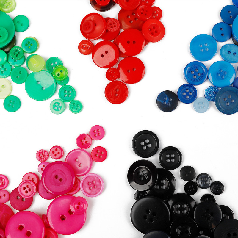 Mixed Buttons, Resin Children's Diy Stickers, Toddlers' Handmade Flowers, Color Sticky