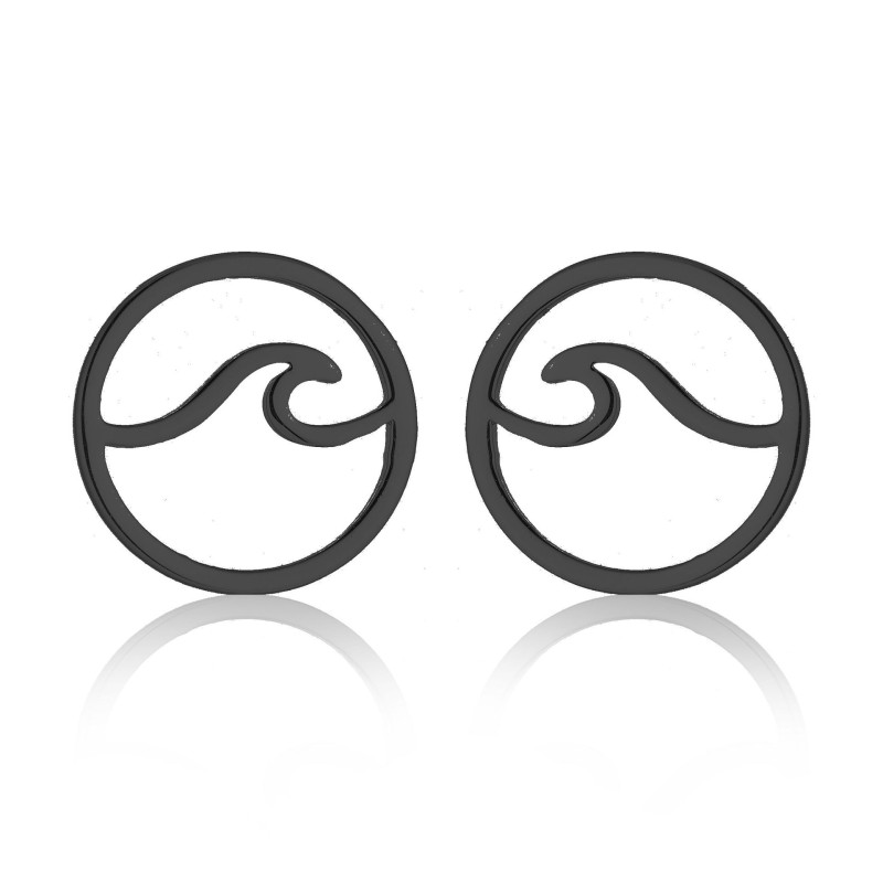 Summer New Fashion Stainless Steel Geometric Round Hollow Earrings European and American