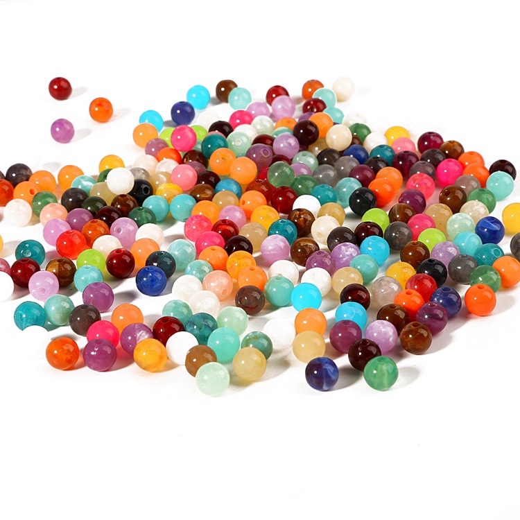Acrylic Beads Round Abs Imitation Pearls Loose Diy Handmade Earrings Bracelet Jewelry