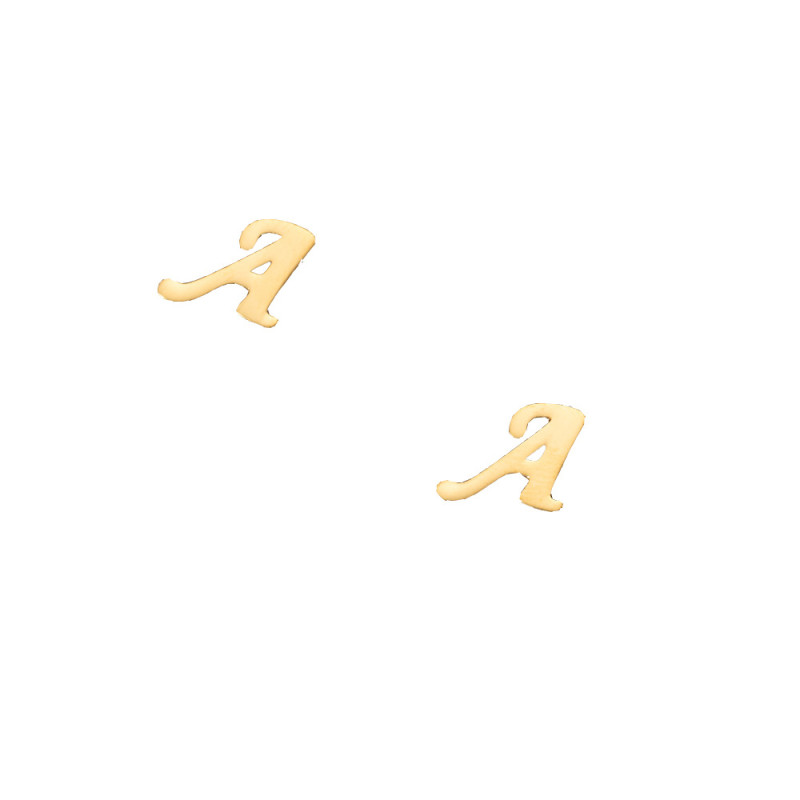 Stainless Steel 26 Letter Pendant Necklace Set European and American New Earrings Women's