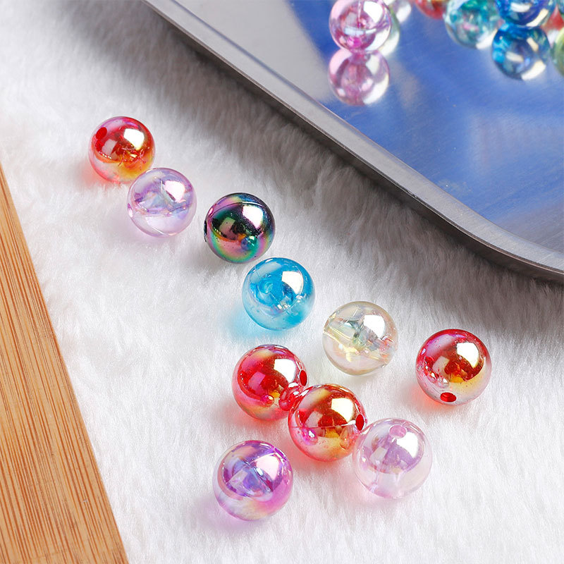 Acrylic Ab Color Round Beads Abs Imitation Pearls Loose Diy Handmade Earrings Bracelet