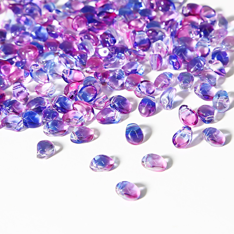 Tulip Petals Glazed Crescent Czech Crystal Beads Diy Handmade Antique Hairpin Hair