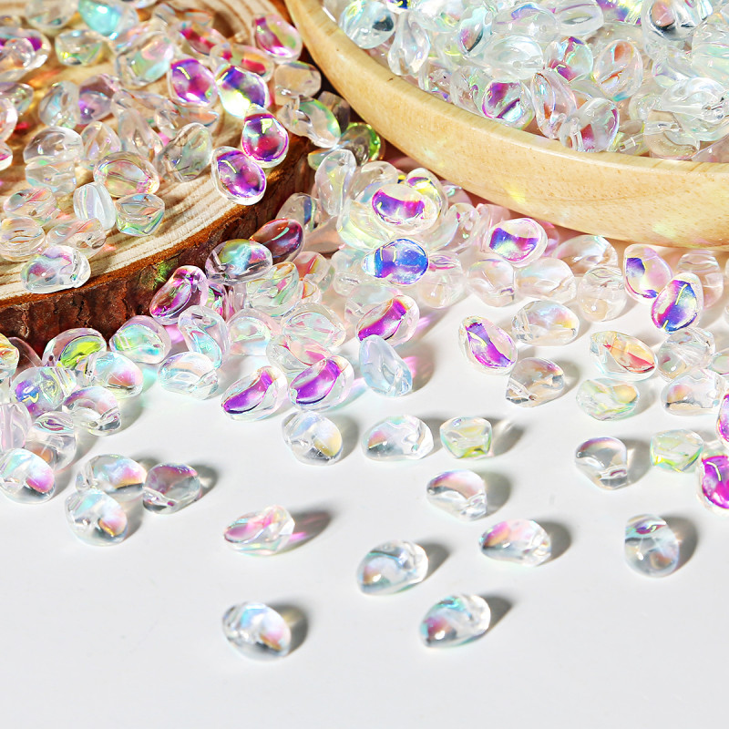 Tulip Petals Glazed Crescent Czech Crystal Beads Diy Handmade Antique Hairpin Hair