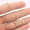 Women's Personalized Stainless Steel Year Necklace 2025 Niche Digital Jewelry Birthday
