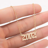 Women's Personalized Stainless Steel Year Necklace 2025 Niche Digital Jewelry Birthday