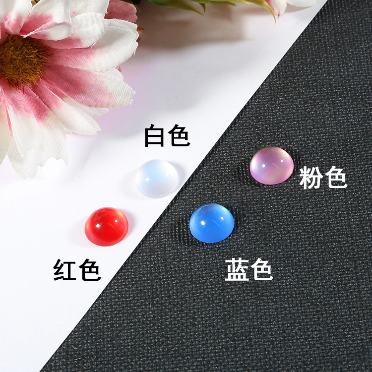 Resin Imitation Cat's Eye Round Ring Face Antique Diy Step Hairpin Inlay Material Diy