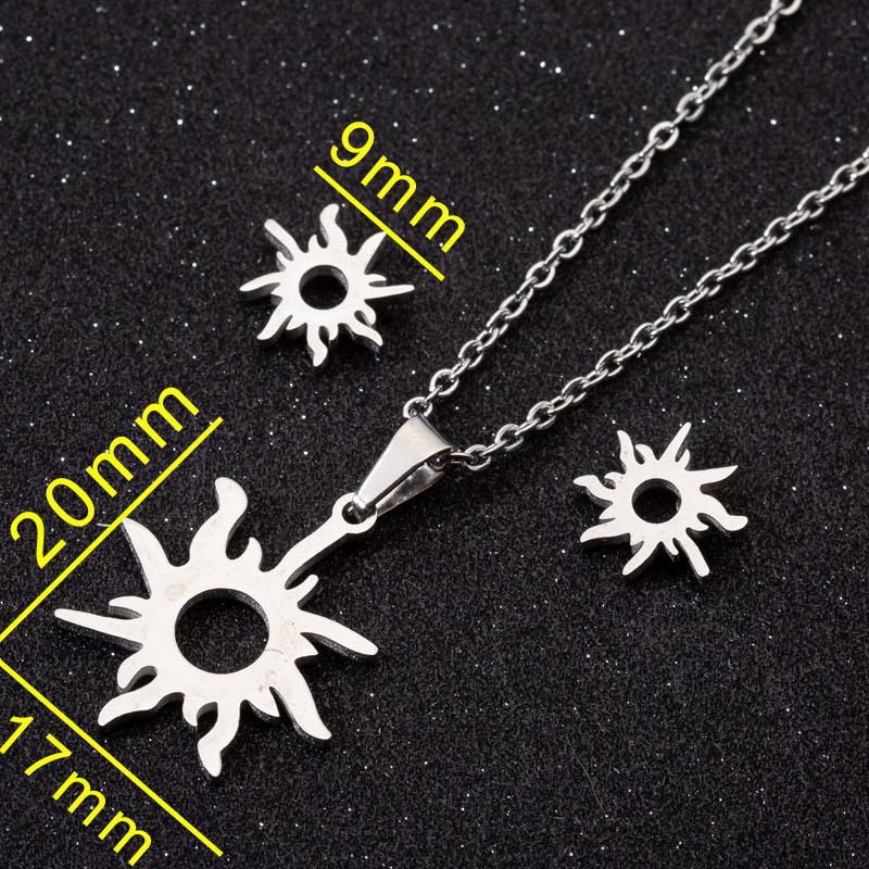 European and American Solar System Three-piece Set for Women, Simple, Fresh, Hollow Sun