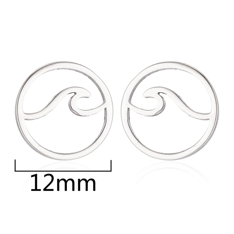 European and American Fashion Simple Wave Earrings Summer Small Fresh Stainless Steel