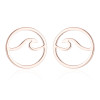 European and American Fashion Simple Wave Earrings Summer Small Fresh Stainless Steel