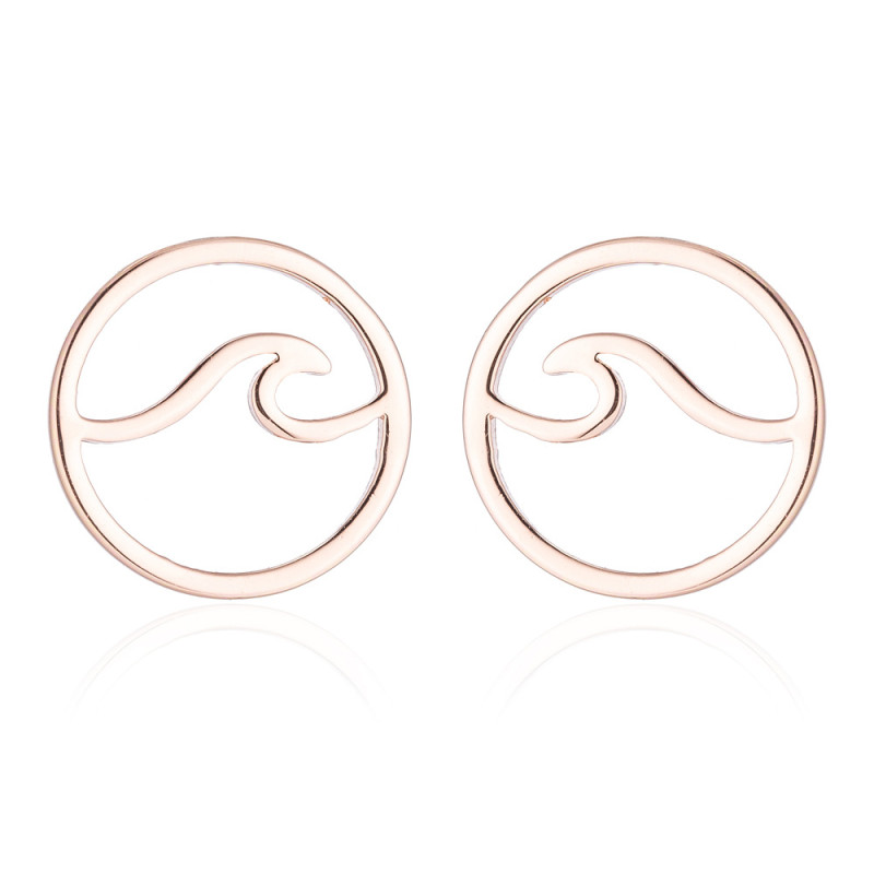 European and American Fashion Simple Wave Earrings Summer Small Fresh Stainless Steel