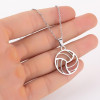 European and American Round Sports Accessories Simple Volleyball Stainless Steel Pendant