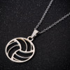 European and American Round Sports Accessories Simple Volleyball Stainless Steel Pendant