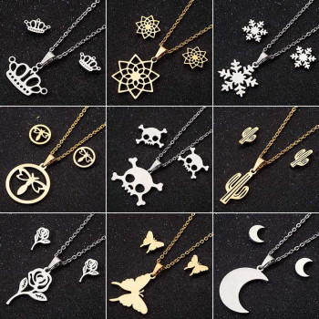 Summer New Crown Snowflake Cactus Skull Moon Flower Butterfly Dragonfly Geometric