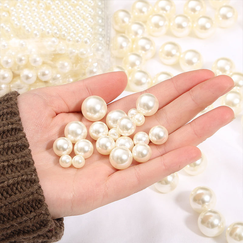 Non-porous Imitation Pearl Off-white Abs Color Decorative Clothing Accessories Loose