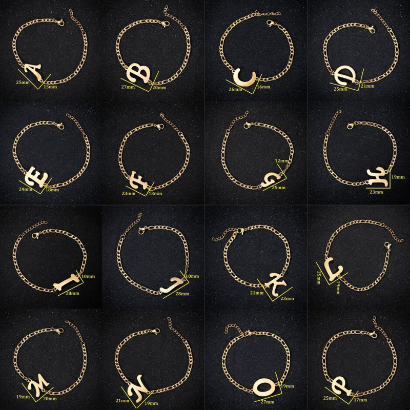 New Pendant Fashion Bracelet English Letter Couple Female European and American Bestie
