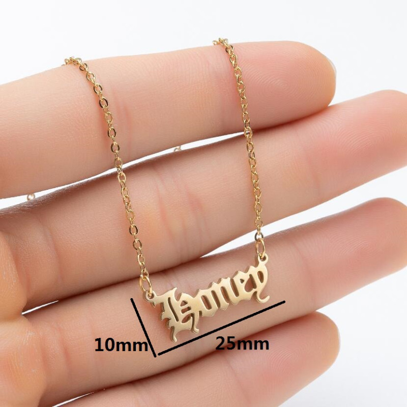 Retro Simple Hip Hop Art English Letters Stainless Steel Angel Babygirl Princess Prince