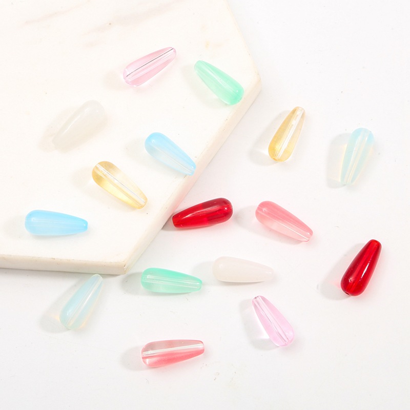 Glass Straight Hole Drop-shaped Beads for Making Ancient Style Head-shaking Head