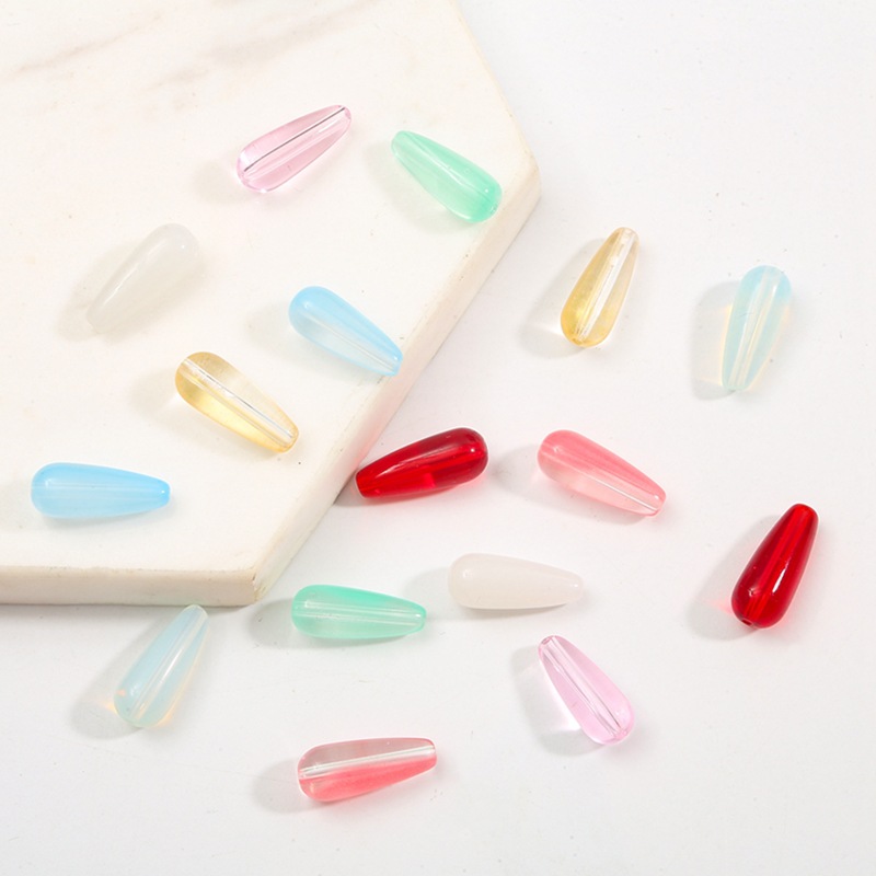 Glass Straight Hole Drop-shaped Beads for Making Ancient Style Head-shaking Head