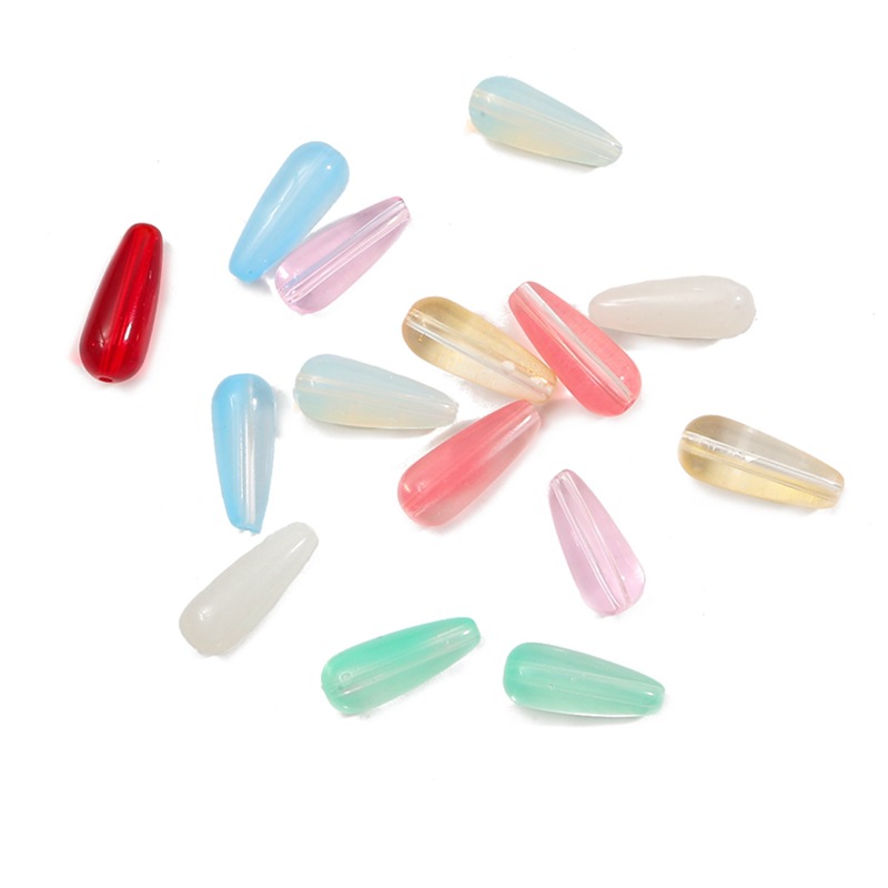Glass Straight Hole Drop-shaped Beads for Making Ancient Style Head-shaking Head
