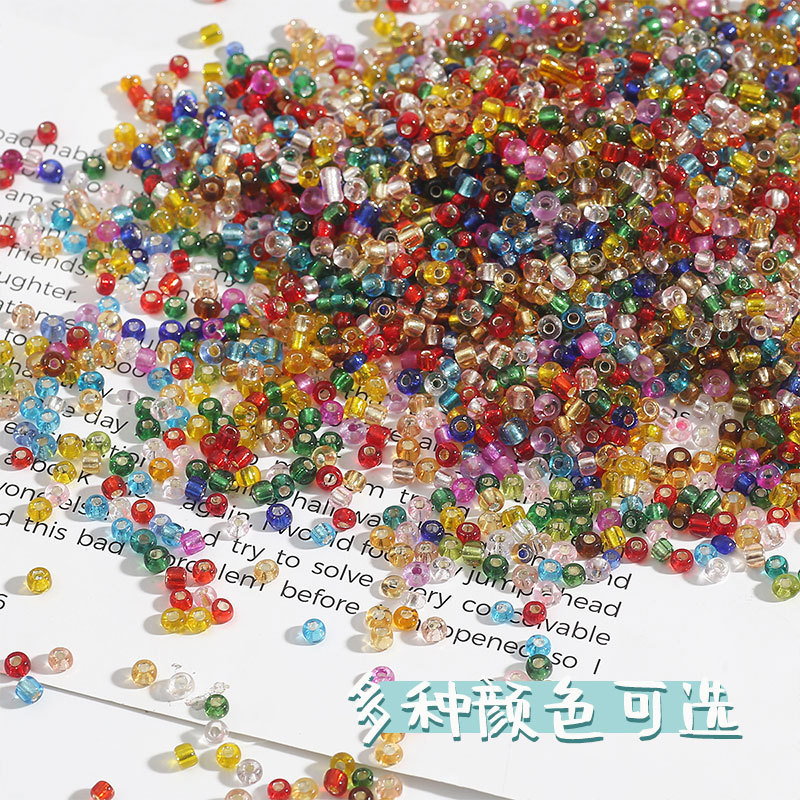 Silver Filled Series Glass Rice Beads Wedding Bracelet Beading Material Handmade Diy
