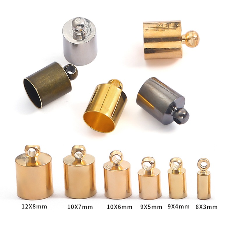 3-8mm Copper Round Weight Pendant Clock Tassel Hat Diy Jewelry Leather Rope Connection