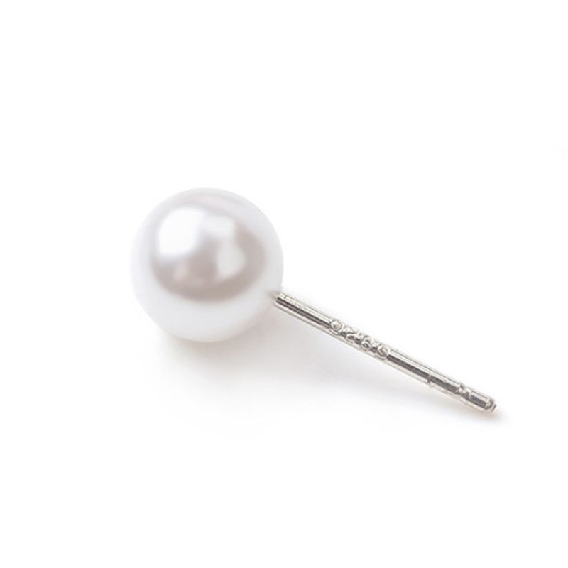 925 Imitation Silver Needle Pearl Earrings Electroplated Thick Accessories Metal Material