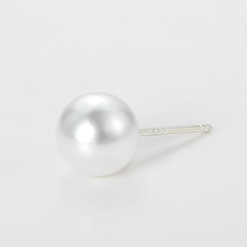 925 Imitation Silver Needle Pearl Earrings Electroplated Thick Accessories Metal Material