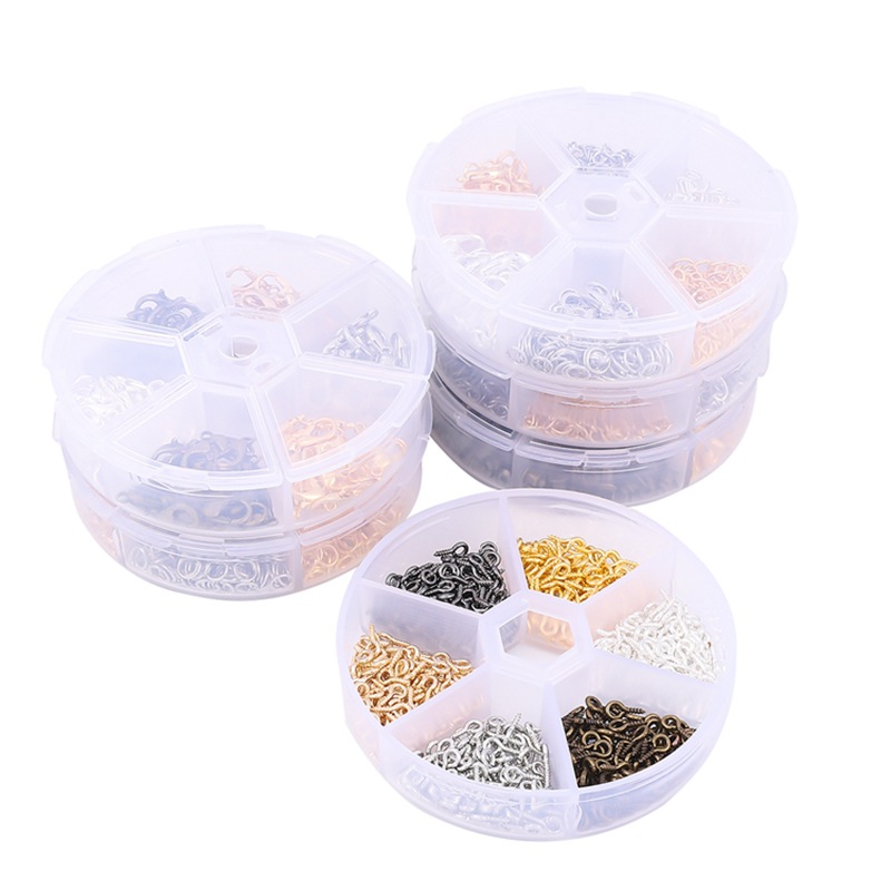 Diy Jewelry Accessories Materials for Making 6 Box Boxed Alloy Single Circle Lobster
