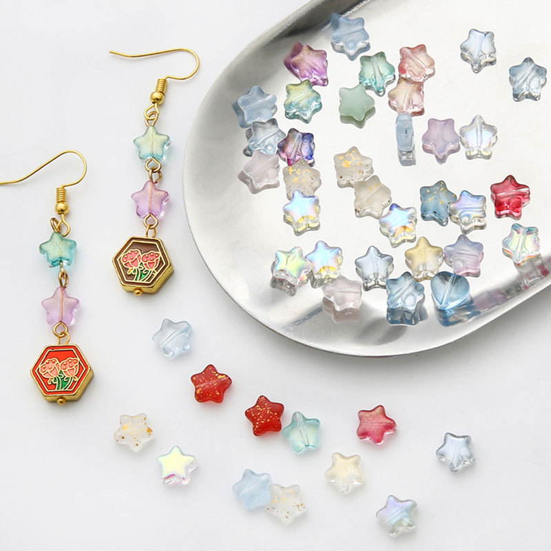 Glass Five-pointed Star Pendant Diy Handmade Homemade Antique Hair Accessories Step