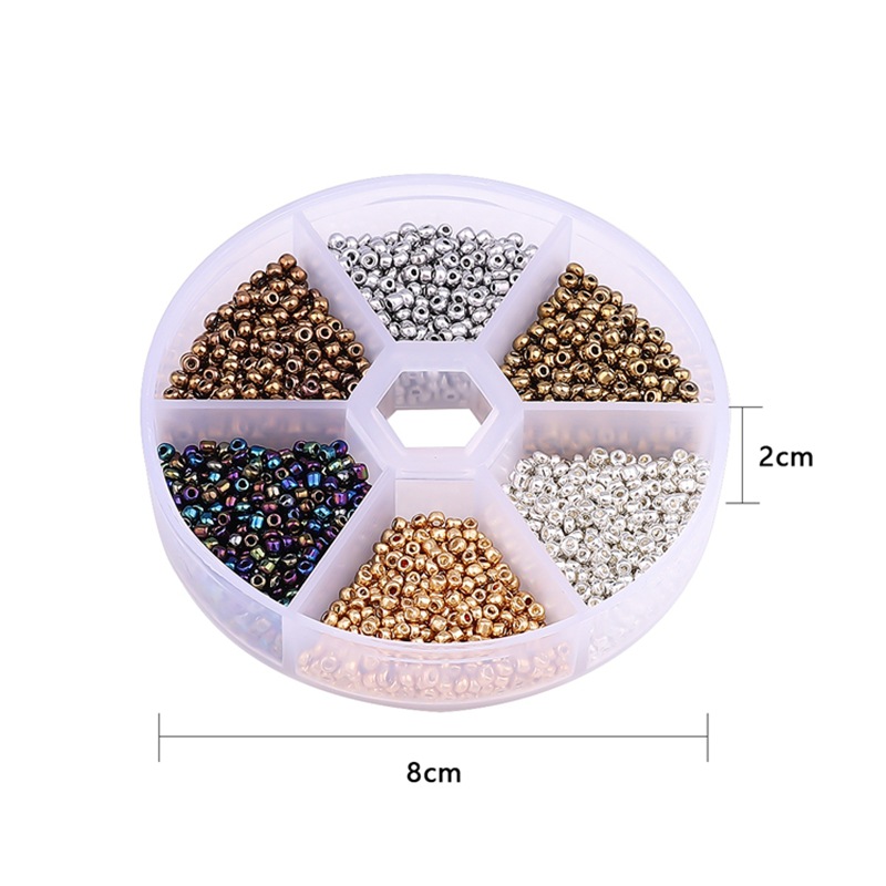 6-box Boxed Mixed Color Glass Rice Beads Handmade Diy Bracelet Necklace Material 6-color
