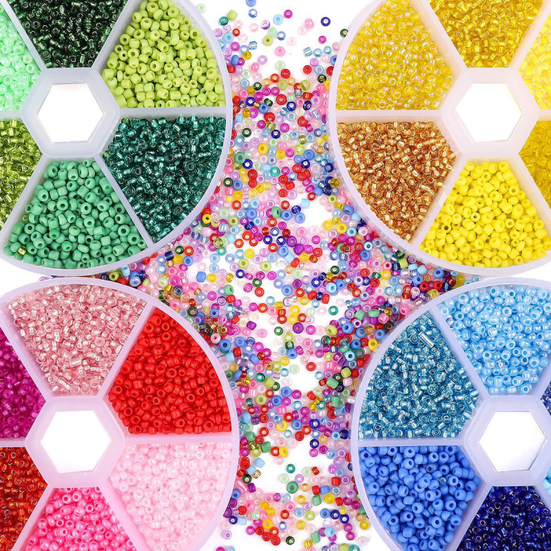 6-box Boxed Mixed Color Glass Rice Beads Handmade Diy Bracelet Necklace Material 6-color