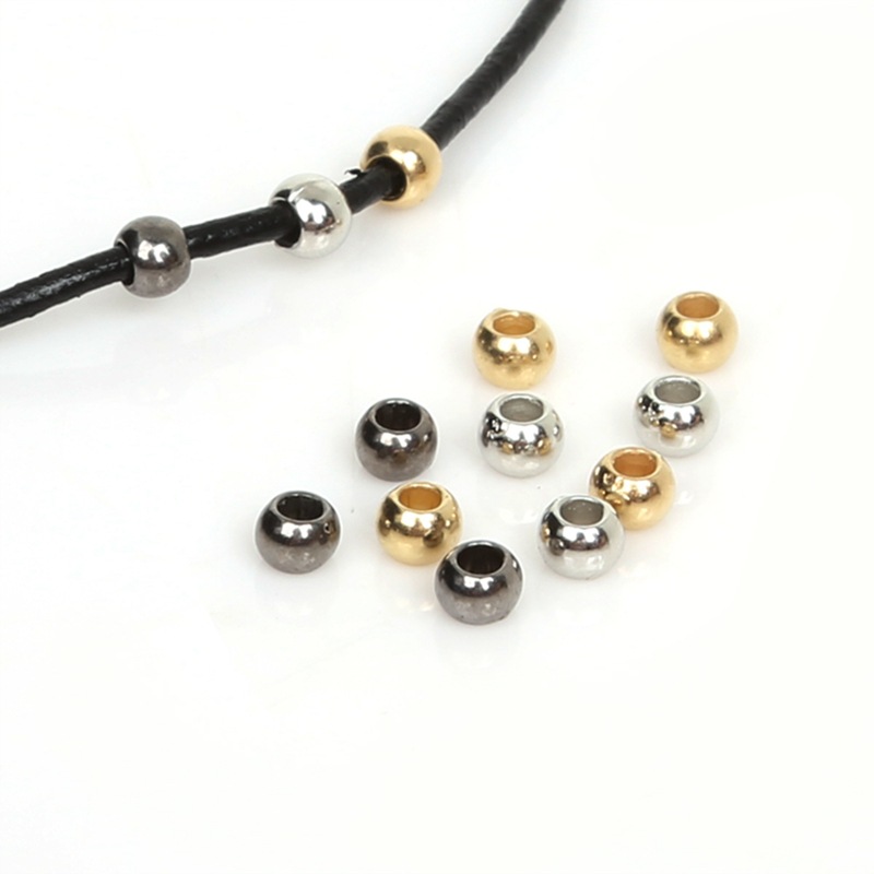 Plastic Ccb Large Hole Round Beads Handmade Diy Bracelet Material Spacer Making Necklace