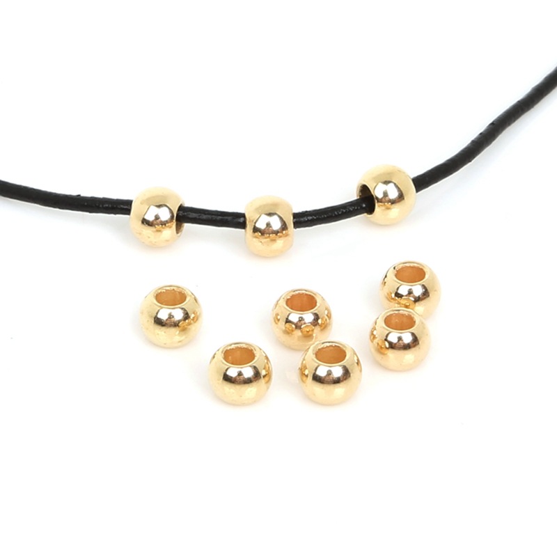 Plastic Ccb Large Hole Round Beads Handmade Diy Bracelet Material Spacer Making Necklace
