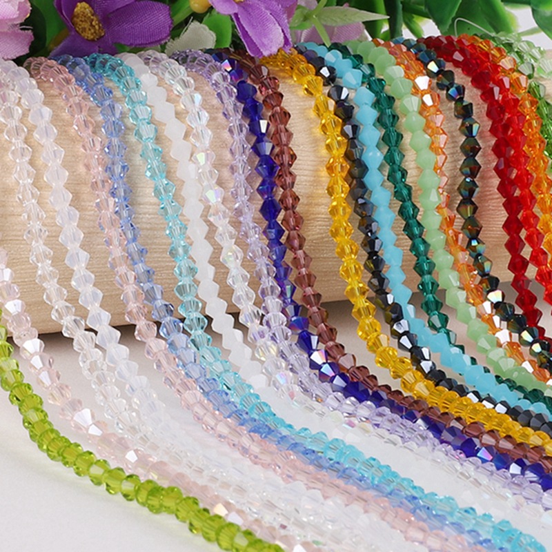 3mm Rhombus Crystal Beads Loose Diy Handmade Pointed Beading Material Homemade Bracelet