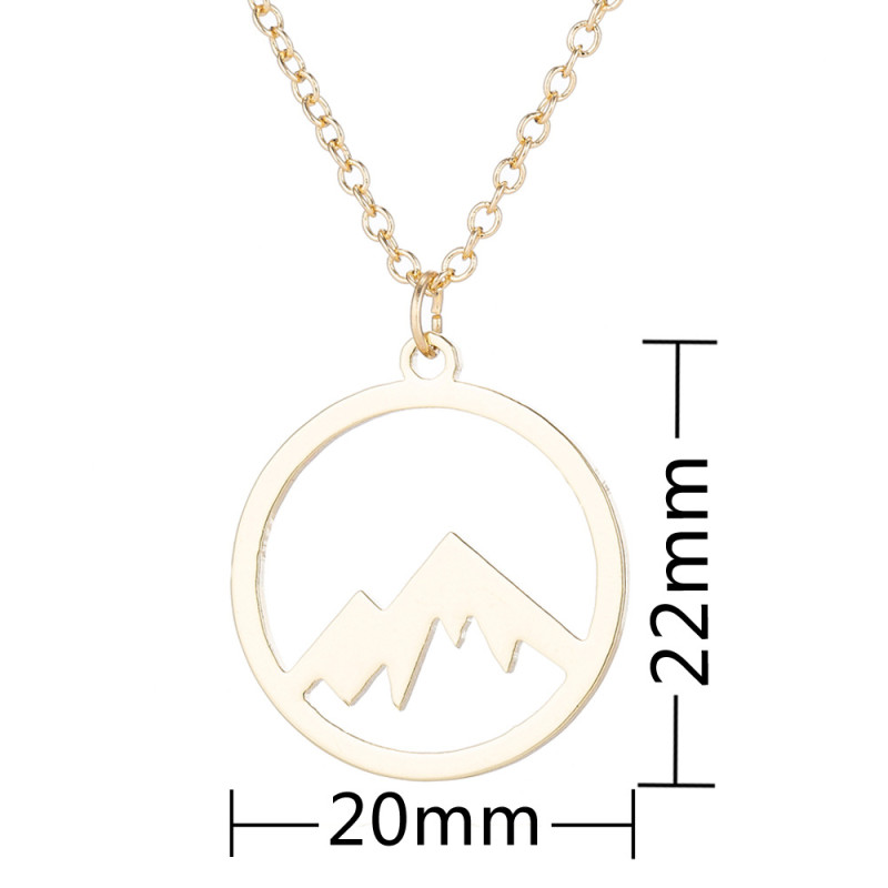 Peak Forest European and American Jewelry Women's Geometric Round Stainless Steel Hollow