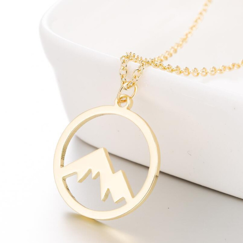 Peak Forest European and American Jewelry Women's Geometric Round Stainless Steel Hollow