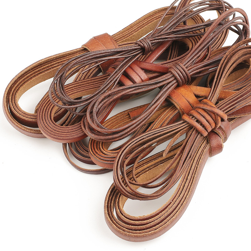 Retro Square Diy Imitation Leather Rope Cowhide Necklace Handmade Jewelry Accessories