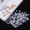 Screw Ear Clip Pads, Transparent Invisible Pain-proof Round Ear Ear Painless Silicone
